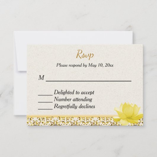 Indian Hindu Wedding Invitation UAWG RSVP Karte (Vorderseite)