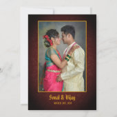 Indian Hindu Wedding mit Couple Image & Ganesha Einladung (Rückseite)