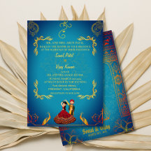 Indian Hindu Wedding Royal Golden Peacock Aquamari