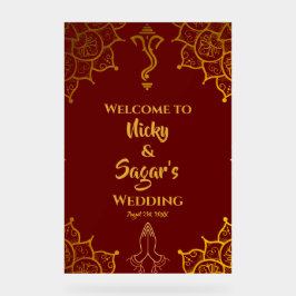 Indian Hindu Wedding Welcome Acrylic Signs Acrylschild