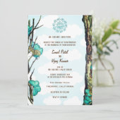 Indian Hindu Wedple Image Butterfly Einladung (Stehend Vorderseite)