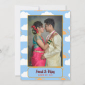 Indian Hindu Wedple Image Butterfly Einladung (Rückseite)