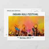 INDIAN HOLI FESTIVAL POSTKARTE (Vorne/Hinten)