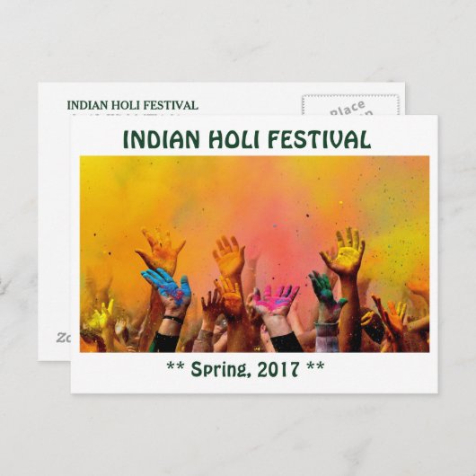 INDIAN HOLI FESTIVAL POSTKARTE (Vorne/Hinten)