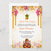 Indian Housewärming Invasioncard, Gruha Pravesh Einladung (Vorne/Hinten)