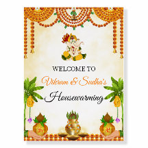 Indian Housewärming Welcome Sign, Gruha Pravesh
