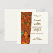 Indian invitation with Radhakrishna Mural painting Save The Date (Vorne/Hinten)