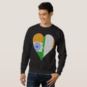 Indian Irish Flag Heart Sweatshirt (Vorne ganz)