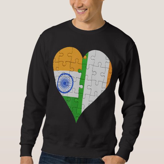 Indian Irish Flag Heart Sweatshirt (Vorderseite)