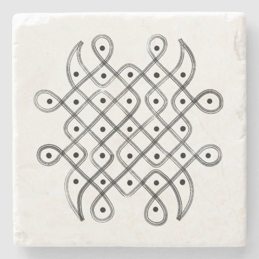 Indian Kolam Untersetzer (Vorderseite)