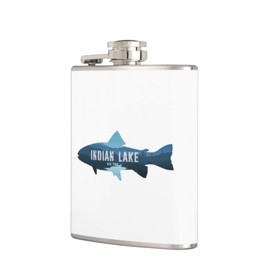 Indian Lake New York Fish Flachmann (Links)