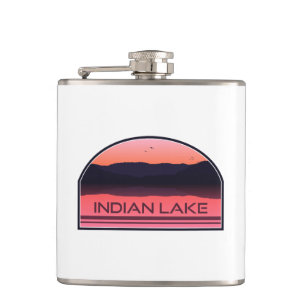 Indian Lake New York Red Sunrise Flachmann