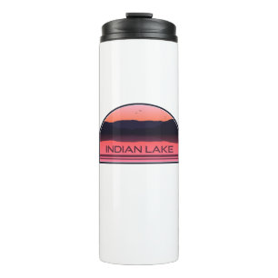 Indian Lake New York Red Sunrise Thermosbecher