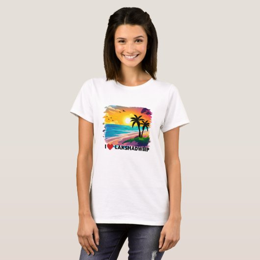 Indian Lakshadweep Beach Vacation T-Shirt, India V T-Shirt (Vorne ganz)