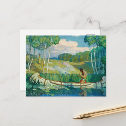 Indian Liebe Call von Newell Convers Wyeth Postkarte (Vorderseite/Rückseite Beispiel)