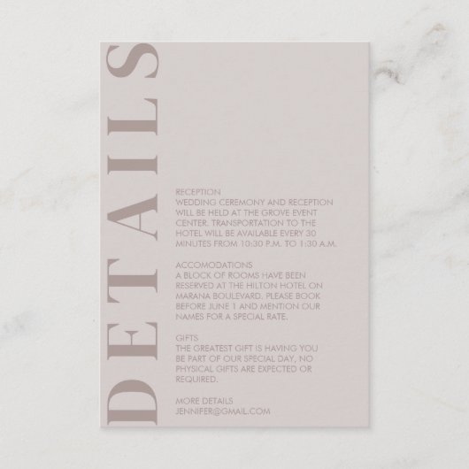 Indian Light Gray Enclosure Card Begleitkarte (Vorderseite)