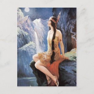 Indian Maidens 1920s Calendar Girls Postcard Postkarte