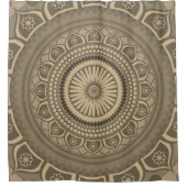 Indian mandala Blue in Sepia Duschvorhang (Vorderseite)