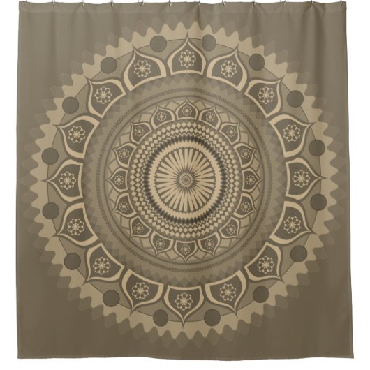 Indian mandala Blue in Sepia Duschvorhang (Vorderseite)