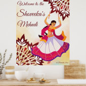 Indian mandala design memdi sangeet Begrüßungszeic Poster (Küche)