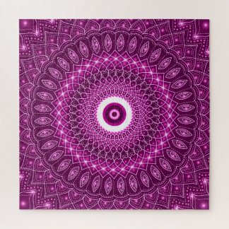 Indian Mandala pink Moderne Moderne Stilvolle Yoga Puzzle