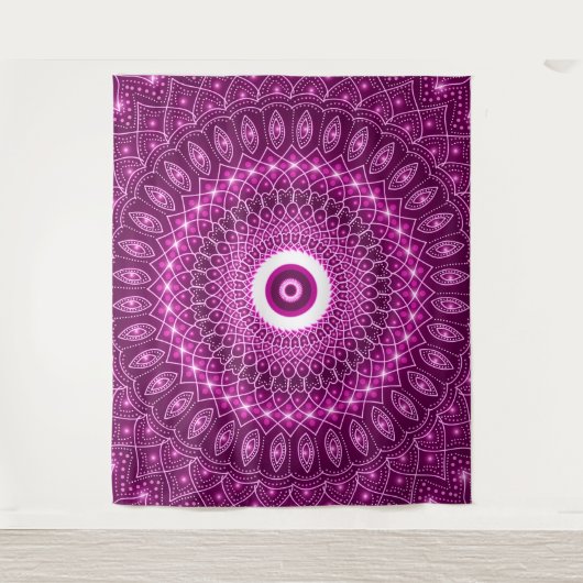 Indian Mandala pink Moderne Moderne Stilvolle Yoga Wandteppich (Vorderseite)