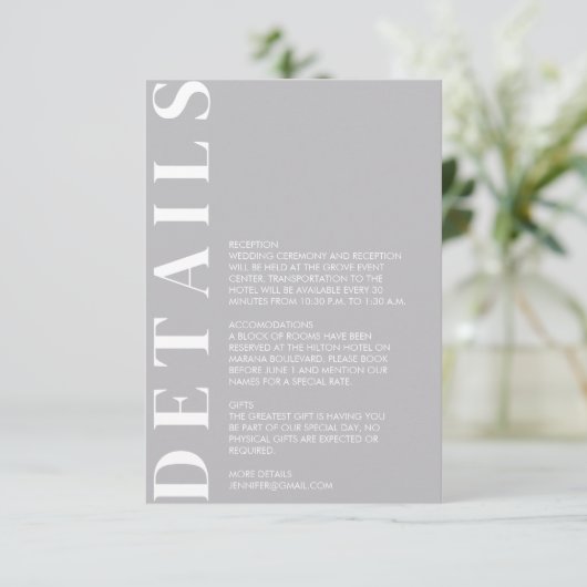 Indian Medium Grey Enclosure Card Begleitkarte (Stehend Vorderseite)