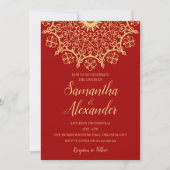 Indian Mehendi Wedding Einladung (Vorderseite)