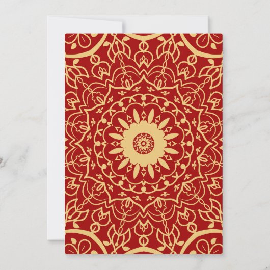 Indian Mehendi Wedding Einladung (Rückseite)