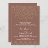 Indian Mehndi Hindu Elegant Natural Wedding Einladung (Vorne/Hinten)