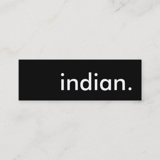 Indian. Mini Visitenkarte (Vorderseite)