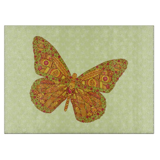 Indian Monarch Glass Cutting Board Schneidebrett (Vorderseite)