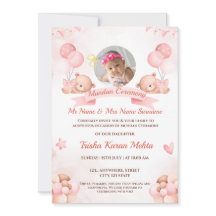 Indian Mundan Zeremony Invitation Girl