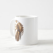 Indian Native American Woman With White Wolf Vinta Kaffeetasse (Vorderseite Links)
