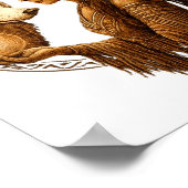 Indian Native American Woman With White Wolf Vinta Poster (Ecke)