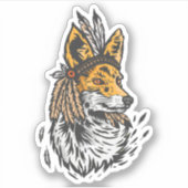 Indian Native Fox Aufkleber (Vorderseite)