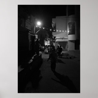 Indian Night Street Scene - Urban Fotografy Poster