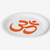 Indian Om Symbol Pappteller (Schrägansicht)