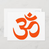 Indian Om Symbol Postkarte (Vorne/Hinten)