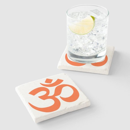 Indian Om Symbol Steinuntersetzer (Seitenansicht)