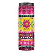 Indian or Pakistani truck art inspired seamless fo Thermosbecher (Rückseite)