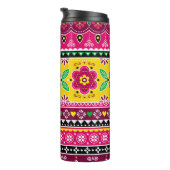 Indian or Pakistani truck art inspired seamless fo Thermosbecher (Nach rechts gedreht)