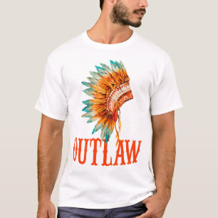 Indian Outlaw Indian Headdress Native American Co T-Shirt
