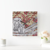 Indian Owls Clock Quadratische Wanduhr (Zuhause)
