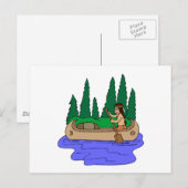 Indian Paddles Canoe Postkarte (Vorne/Hinten)