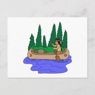 Indian Paddles Canoe Postkarte