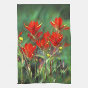 Indian Paintbrush Gemälde - Originale Blumenkunst Geschirrtuch