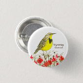 Indian Paintbrush Meadowlark Staat Bird of Wyoming Button (Vorne & Hinten)