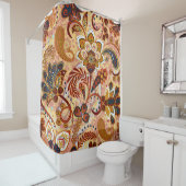 Indian Paisley: Blumenbraun Vintag Duschvorhang (Beispiel)