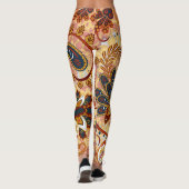 Indian Paisley: Blumenbraun Vintag Leggings (Rückseite)